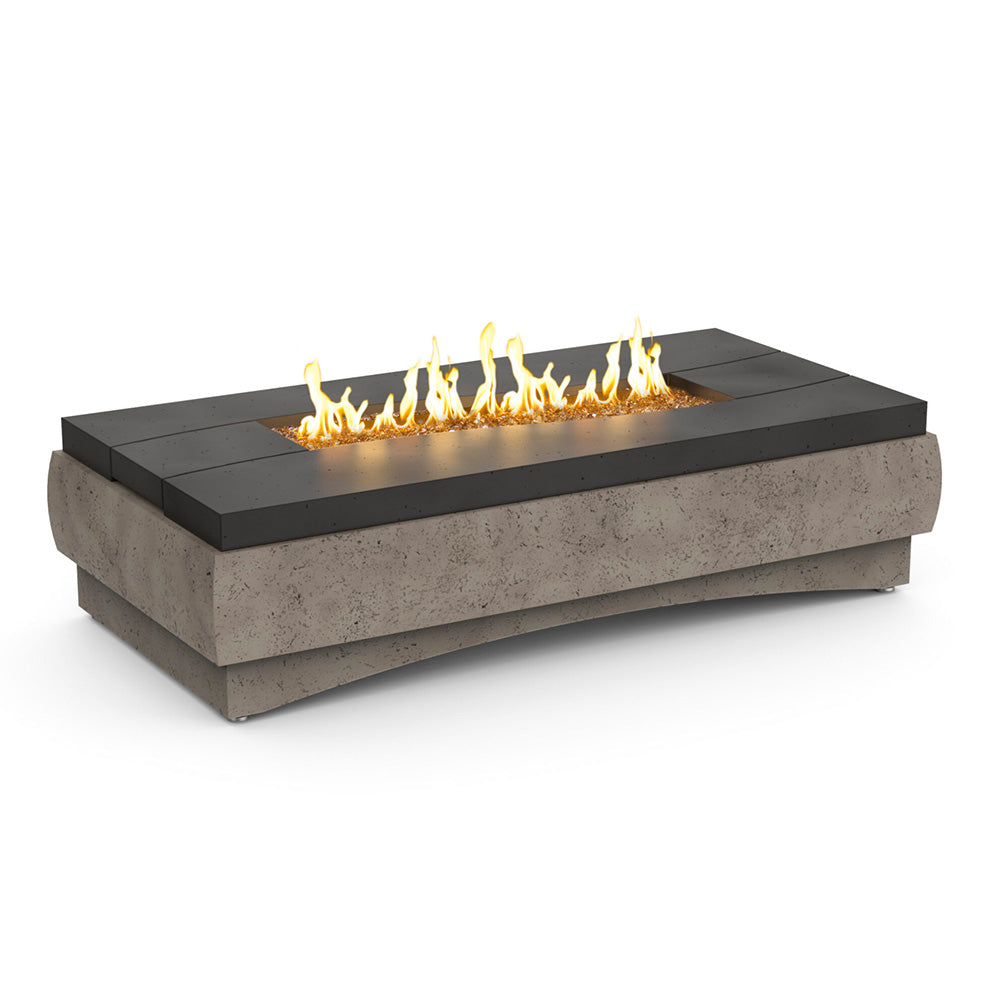 American Fyre Designs River 70.5-Inch Rectangle GFRC Chat Height Fire Table - Model 460