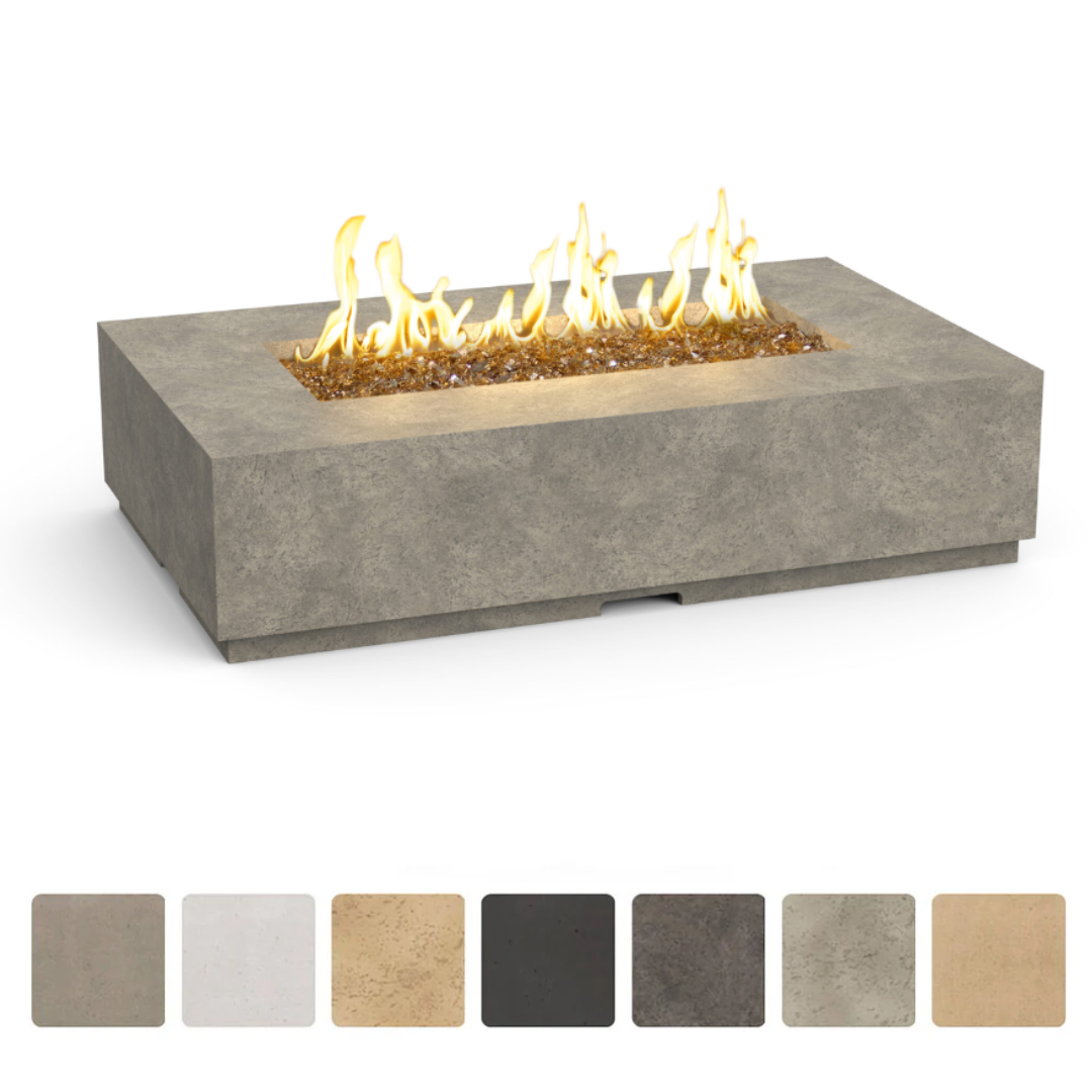 American Fyre Designs Legend 60-Inch Rectangular GFRC Chat Height Gas Fire Table - Model 581