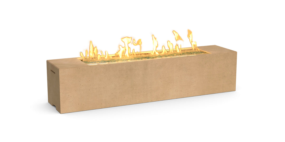 American Fyre Designs Milan Low Linear Firetable in Cafe Blanco GFRC finish