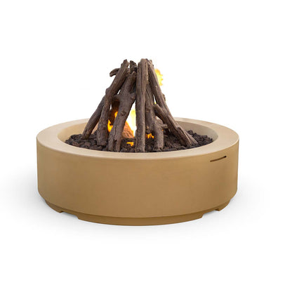 American Fyre Designs Louvre Round Fire Pit in Cafe Blanco GFRC finish