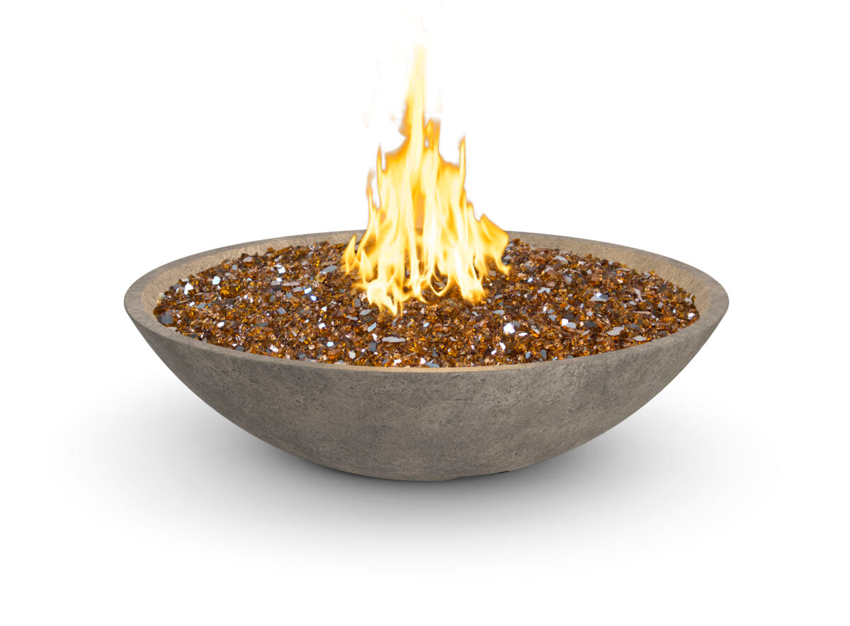 American Fyre Designs Marseille 40-inch GFRC fire bowl in Light Basalt finish