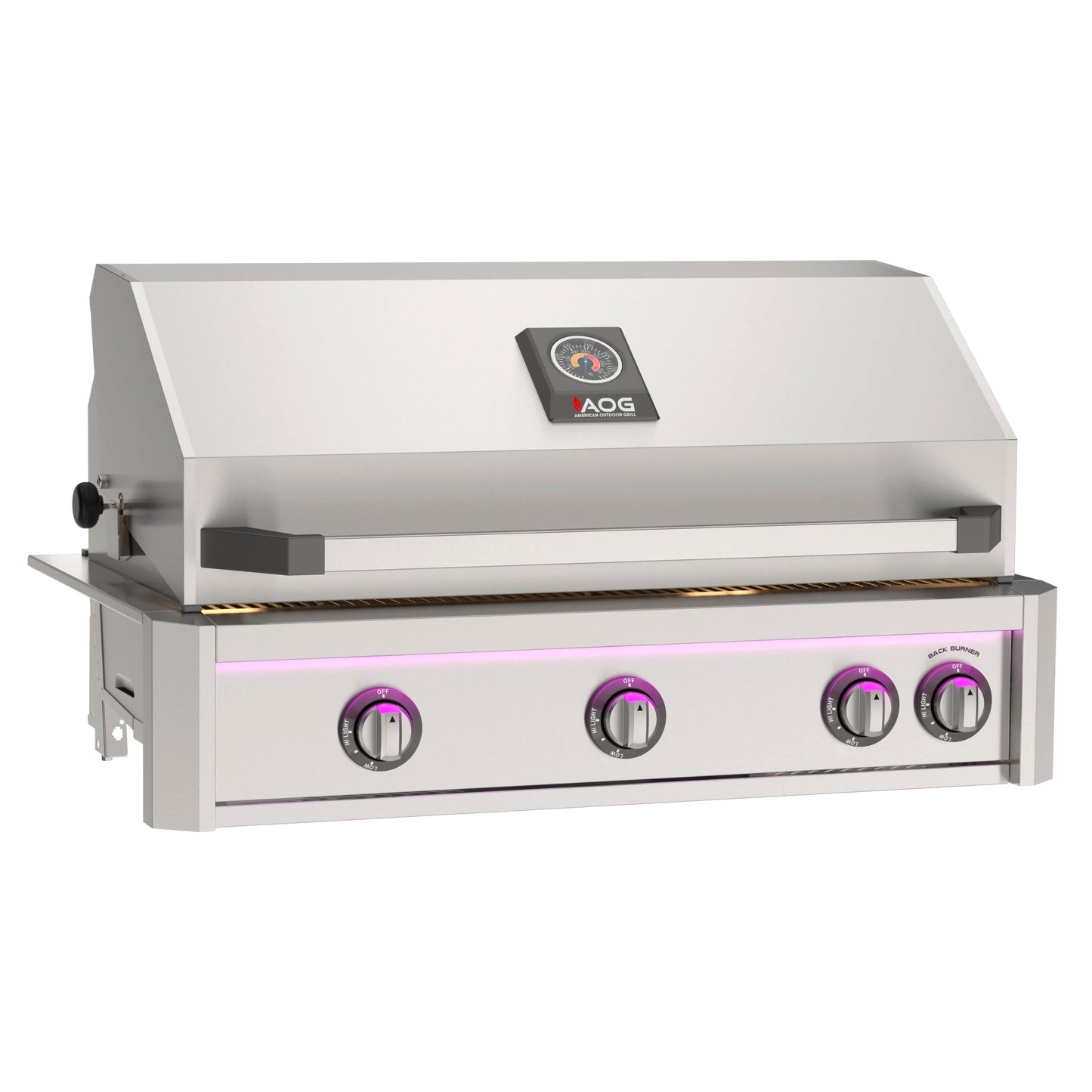 AOG L-Series 36-Inch Built-In Gas Grill with Halogen Lights and LED Bar
