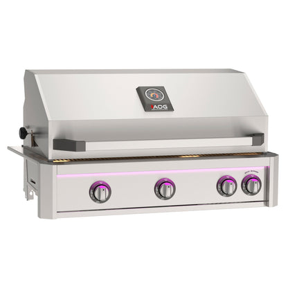AOG L-Series 36-Inch Built-In Gas Grill with Halogen Lights and LED Bar