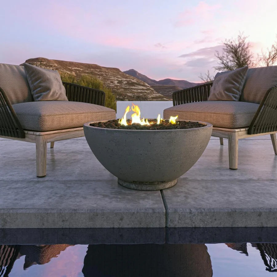 Firegear Sanctuary 3 30-inch GFRC fire bowl with active flame