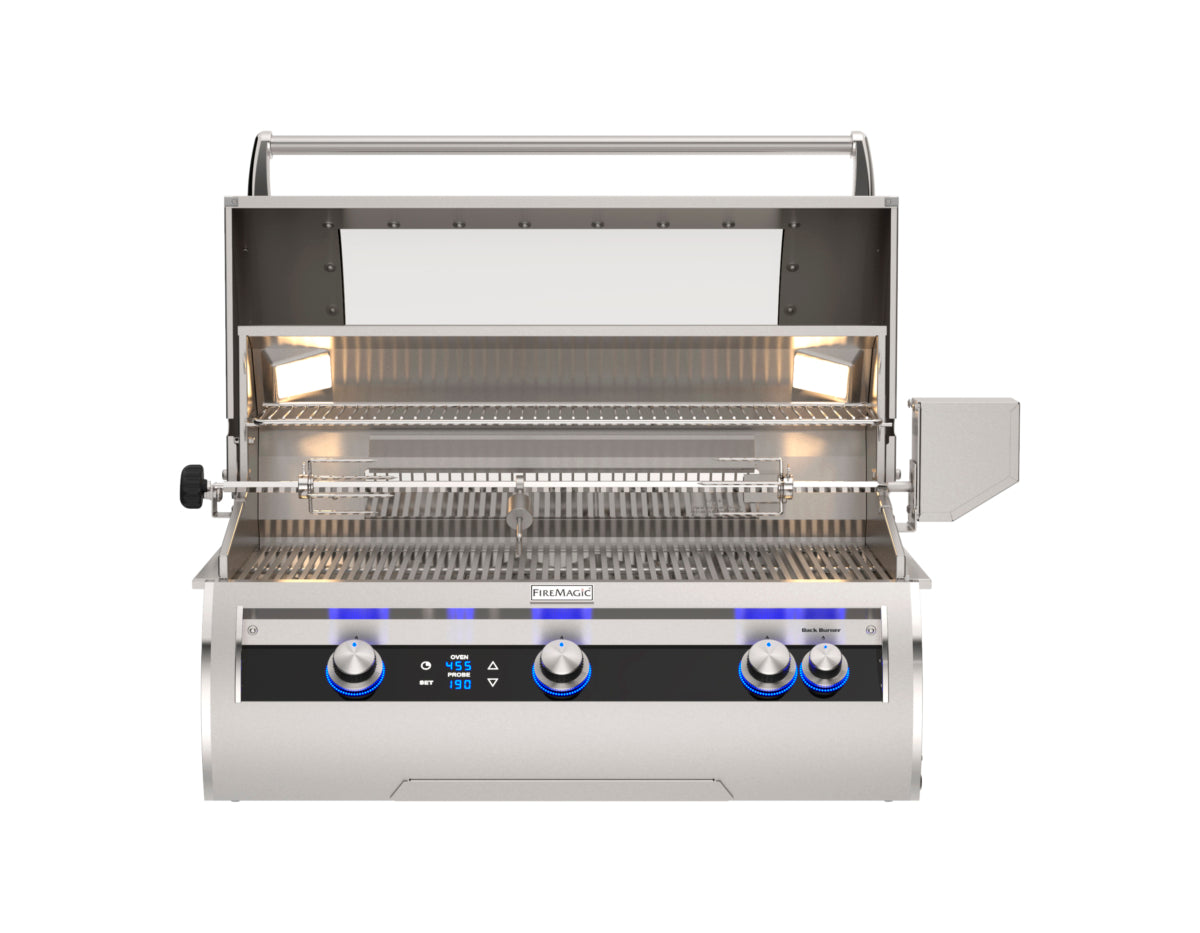 Fire Magic Echelon E790i built-in grill, digital control, hood open