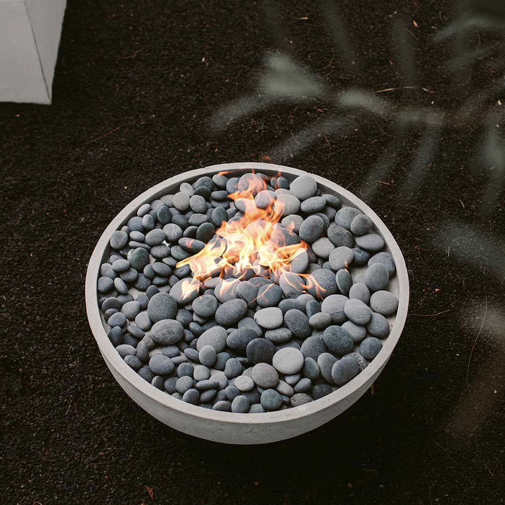 HPC Fire Dekko Serenade 32" Concrete Fire Bowl - overhead detail view