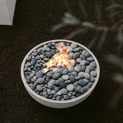 HPC Fire Dekko Serenade 32" Concrete Fire Bowl - overhead detail view