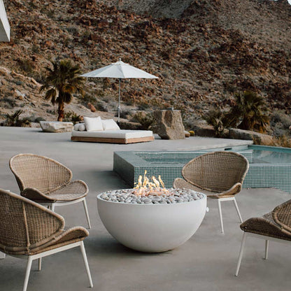 HPC Fire Dekko Serenade 40" Concrete Fire Bowl - patio lifestyle view