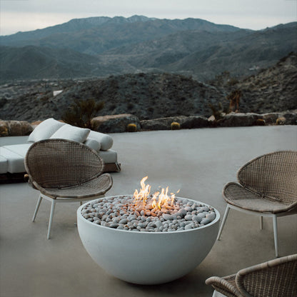 HPC Fire Dekko Serenade 40" Concrete Fire Bowl - patio detail view