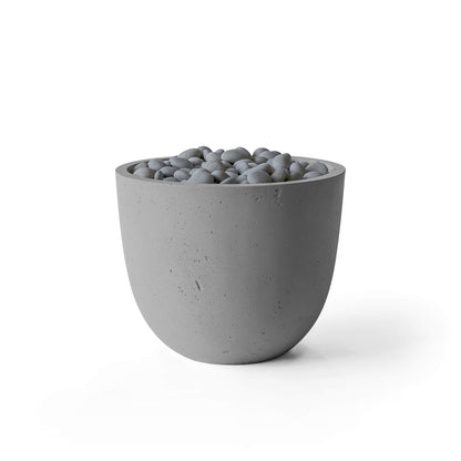 HPC Dekko Element fire table in Charcoal finish with Slate Beach Stone inset