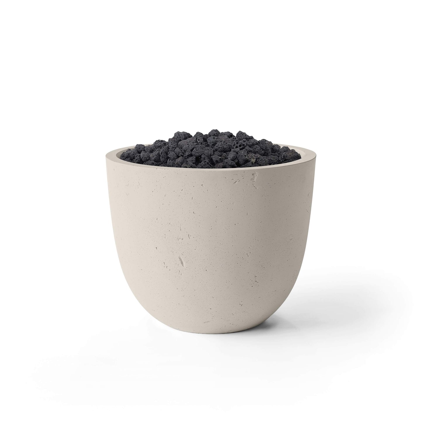 HPC Dekko Element fire table in Clay finish with Lava Stone inset