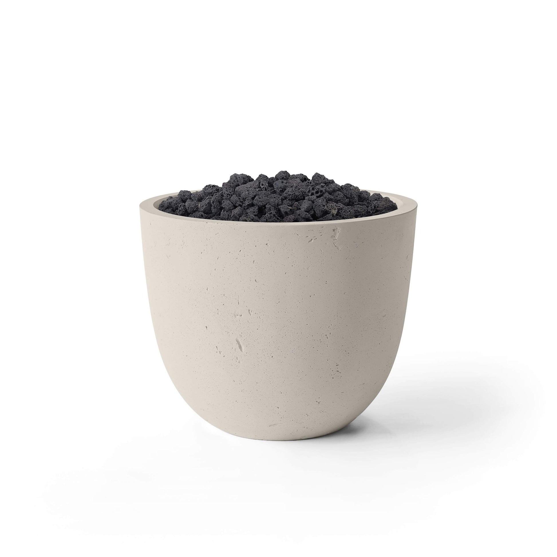 HPC Dekko Element fire table in Clay finish with Lava Stone inset