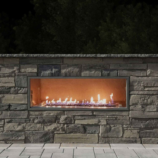 Firegear Kalea Bay 48-inch linear outdoor gas fireplace in outdoor living space