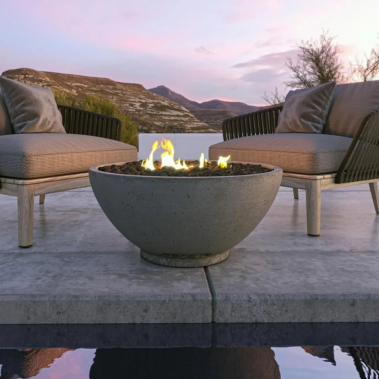Firegear Sanctuary 2 fire bowl lifestyle view on outdoor patio