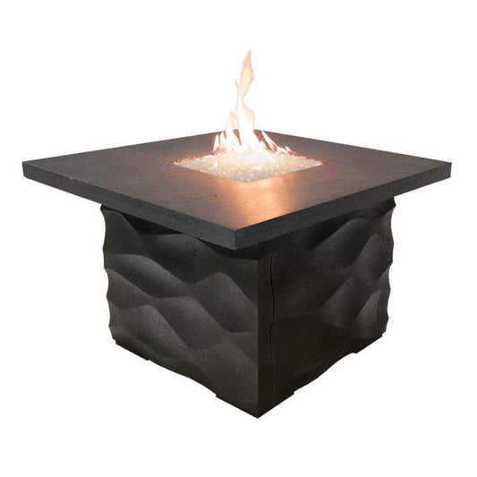 American Fyre Designs Voro 36-Inch Square GFRC Chat Height Fire Table - Model 725